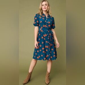 Untuckit Printed Alix Midi Shirt Dress